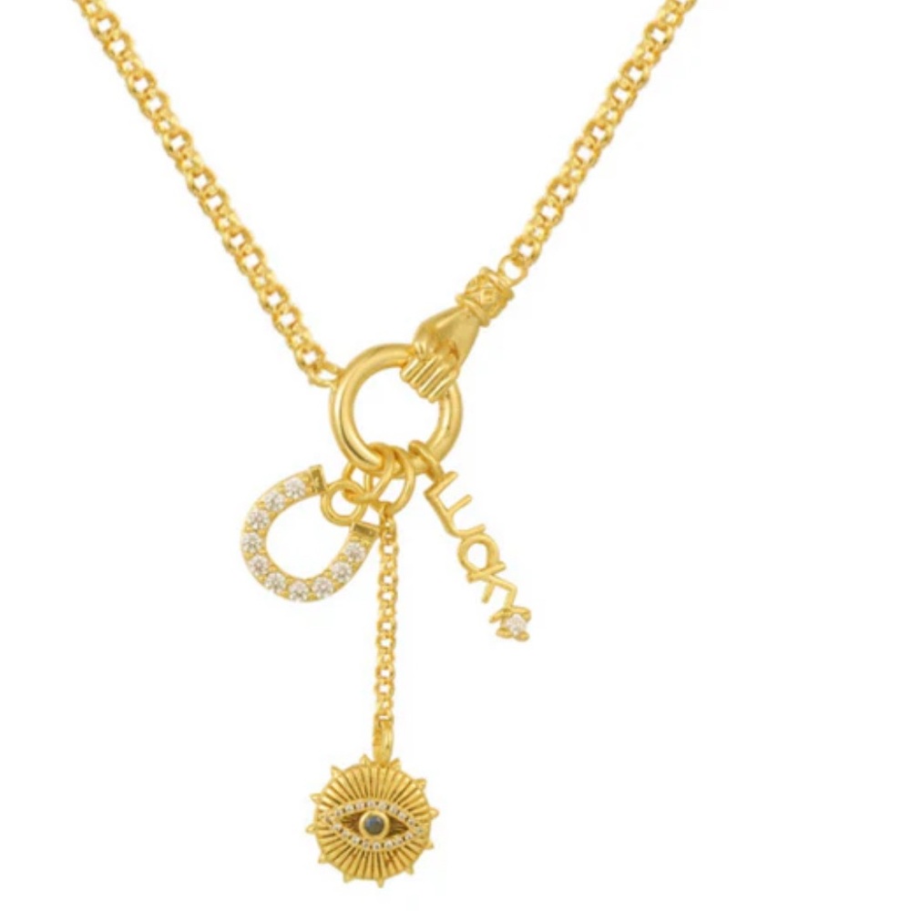 Lucky Charm Necklace Boho Gold